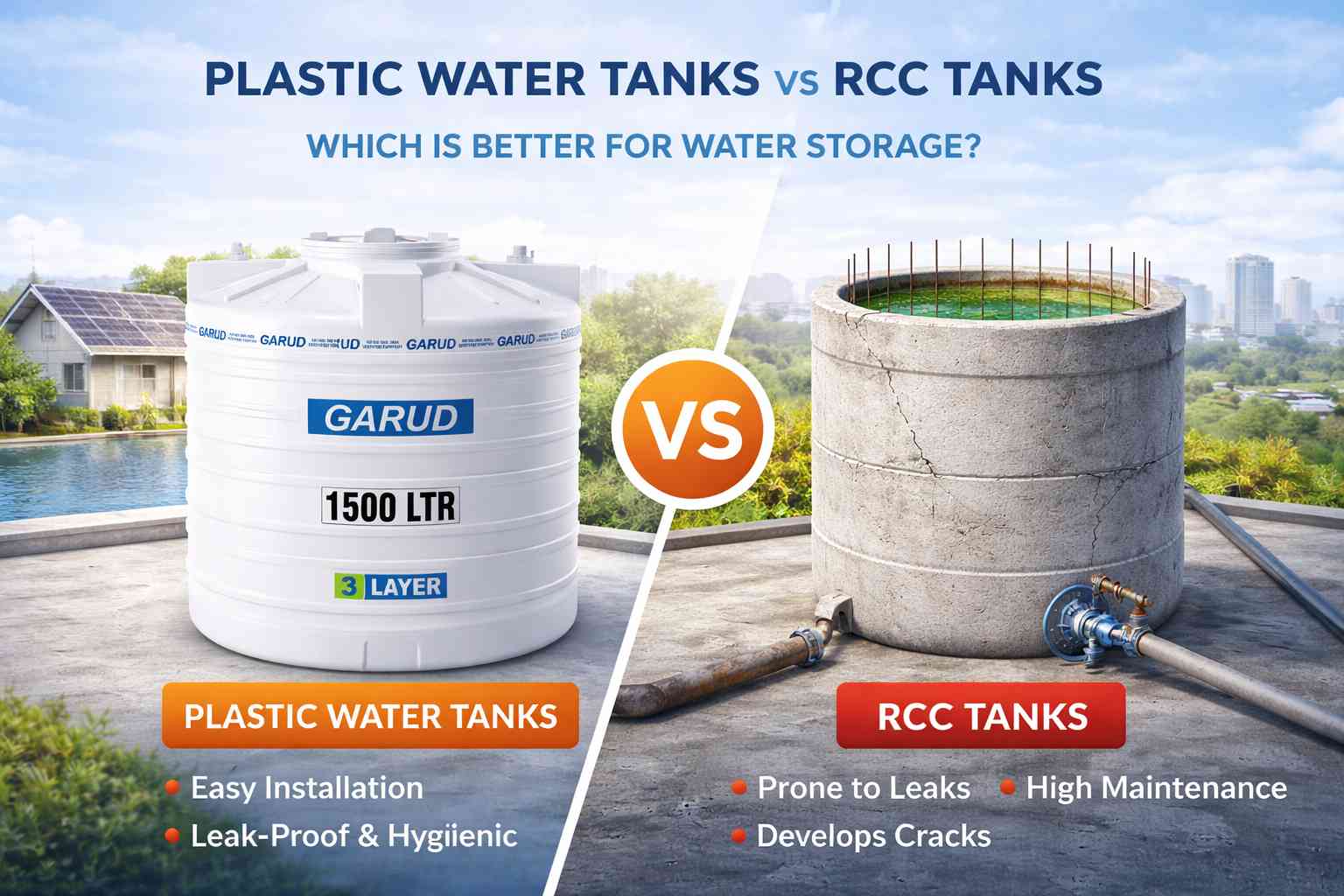 Plastic Water Tanks vs RCC Tanks: Which Is Better for Water Storage?