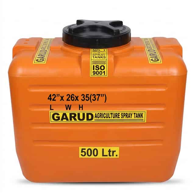 Rectangular Agriculture Sprayer Tank – Compact Body Design in orange color - Image 2