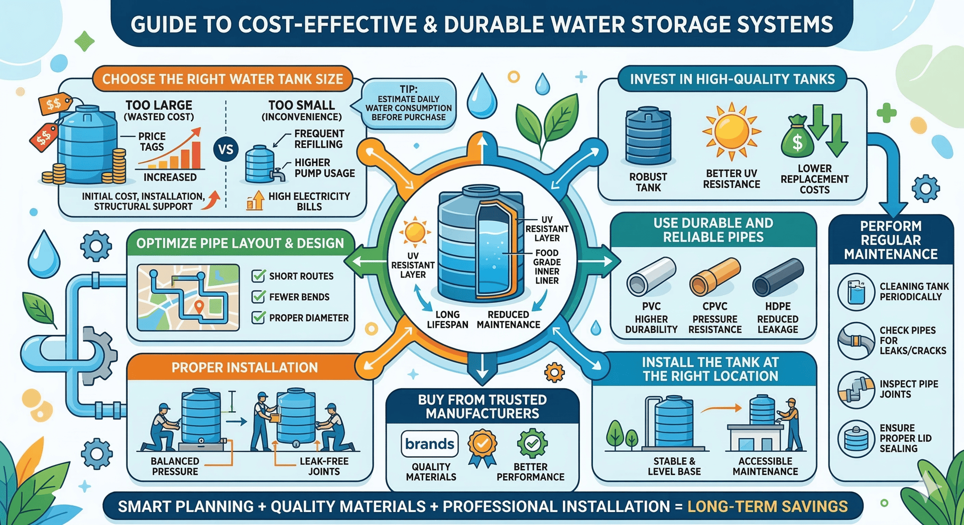 How to Save Costs on Water Tanks and Pipe Installations (Complete Guide)