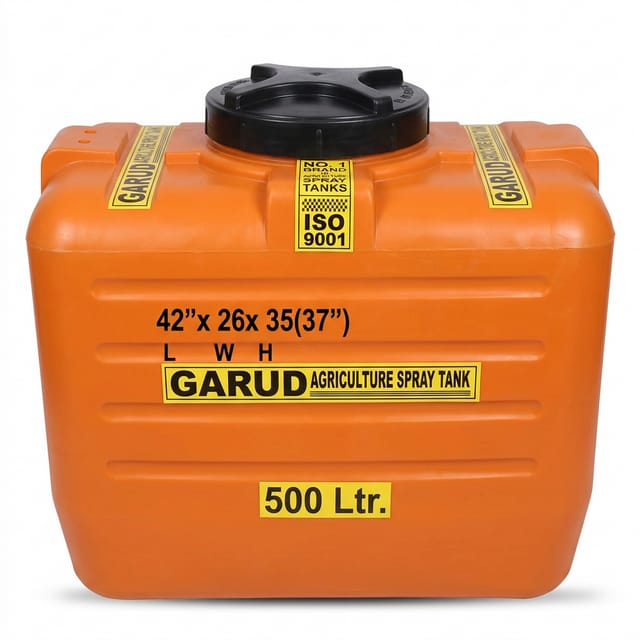 Rectangular Agriculture Sprayer Tank – Compact Body Design in orange color - Image 2