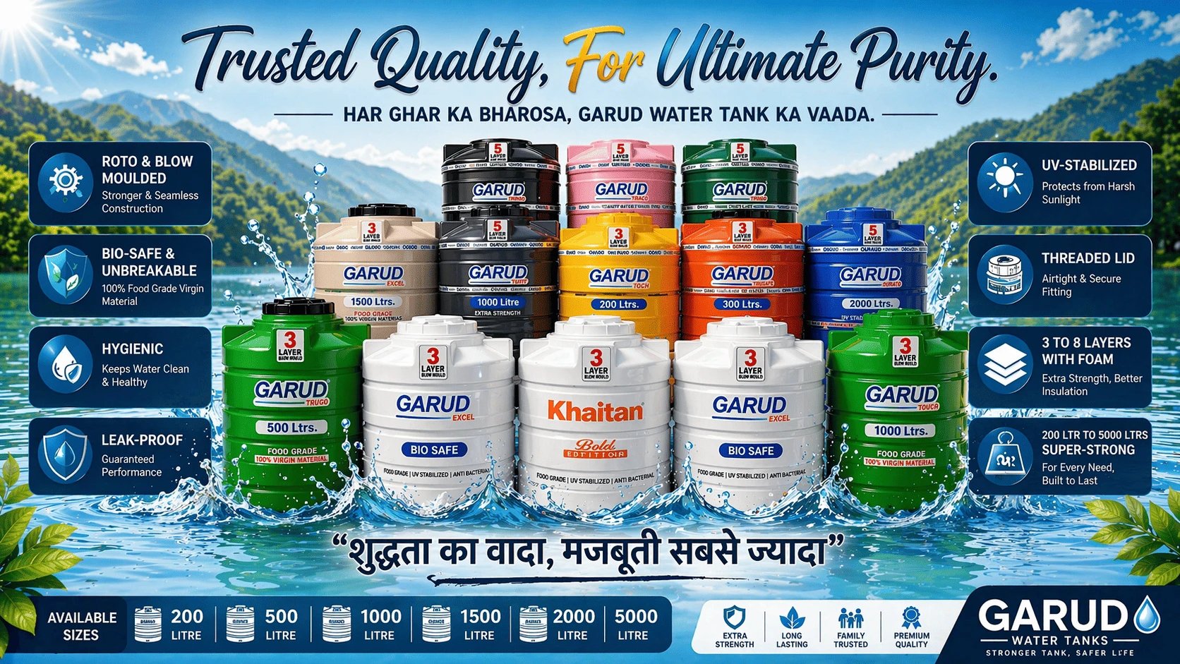 Roto Mould Water Tank — product category at Garud Aqua Solutions